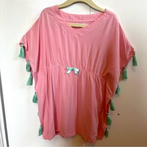 Ruffle Butts Girls Toddler Pink Size 4T-5T Tassel Poncho Swimsuit Coverup